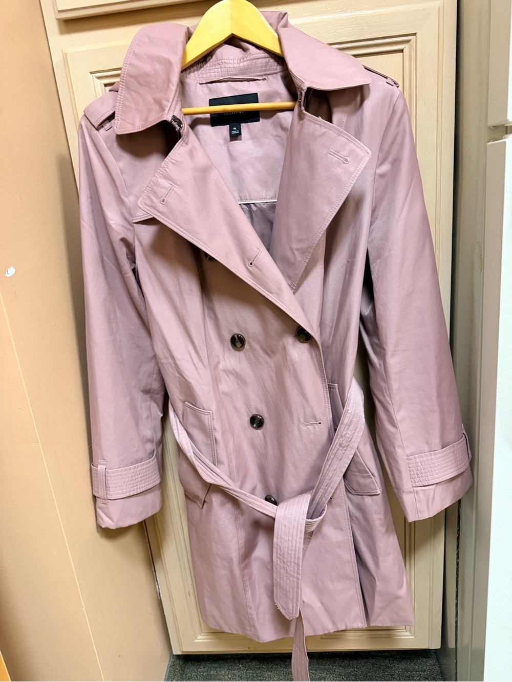 London Fog Pink Double-Breasted Trench Coat